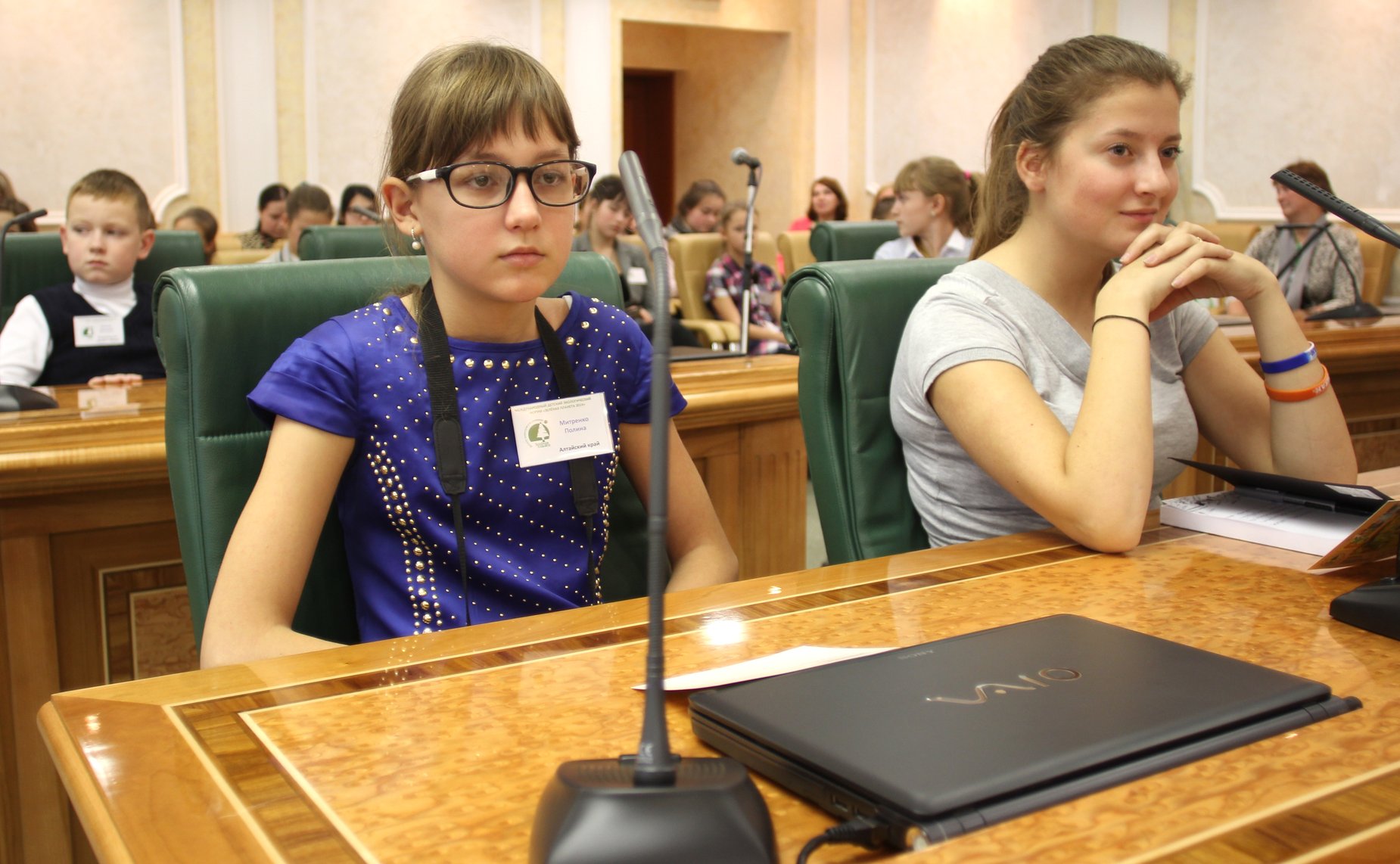 Встреча Л. Боковой и С. Горячевой с делегатами XII Международного детского экологического форума «Зелёная планета 2014»