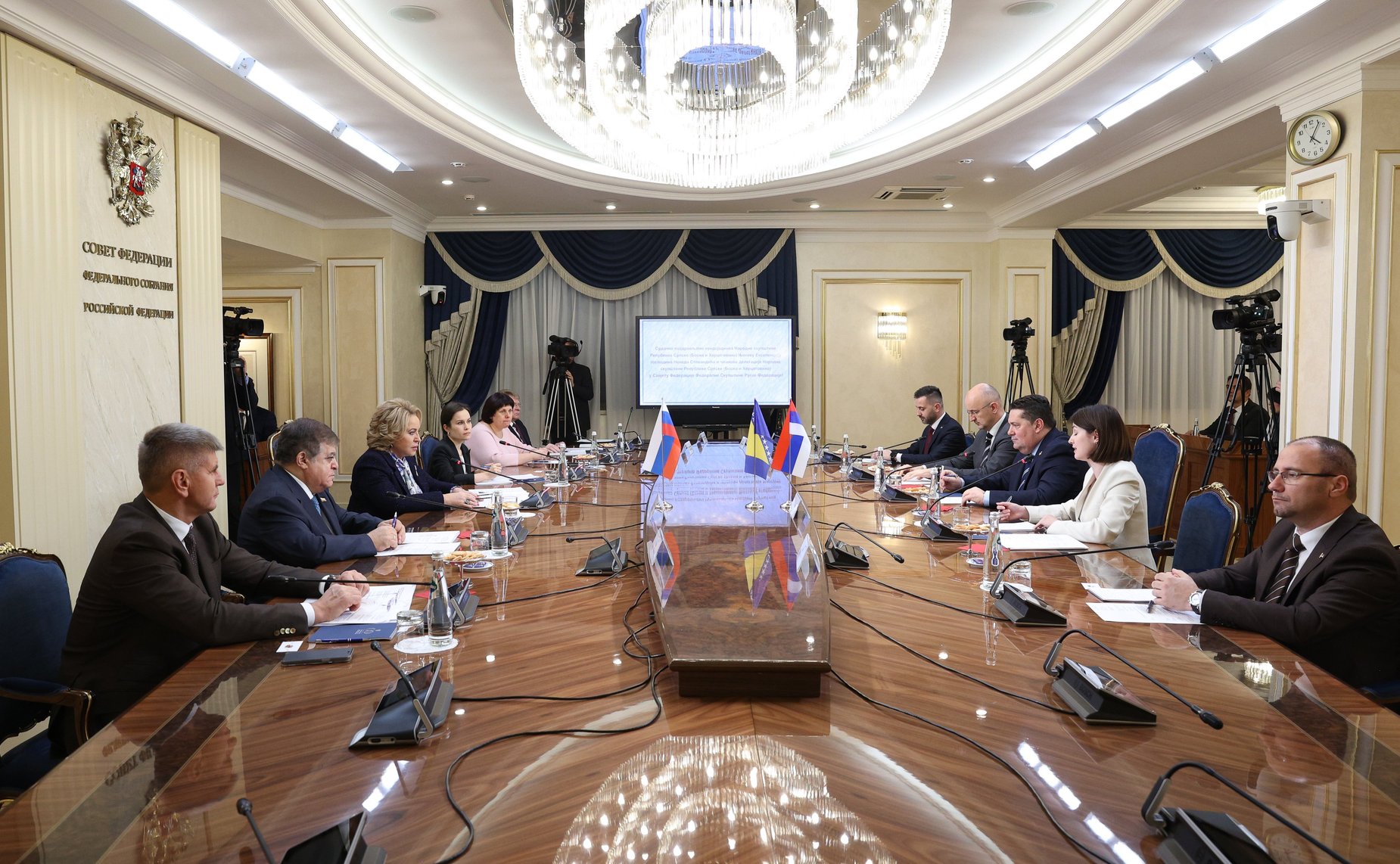 Встреча Председателя Совета Федерации Валентины Матвиенко с Председателем Народной скупщины Республики Сербской (Босния и Герцеговина) Ненадом Стевандичем