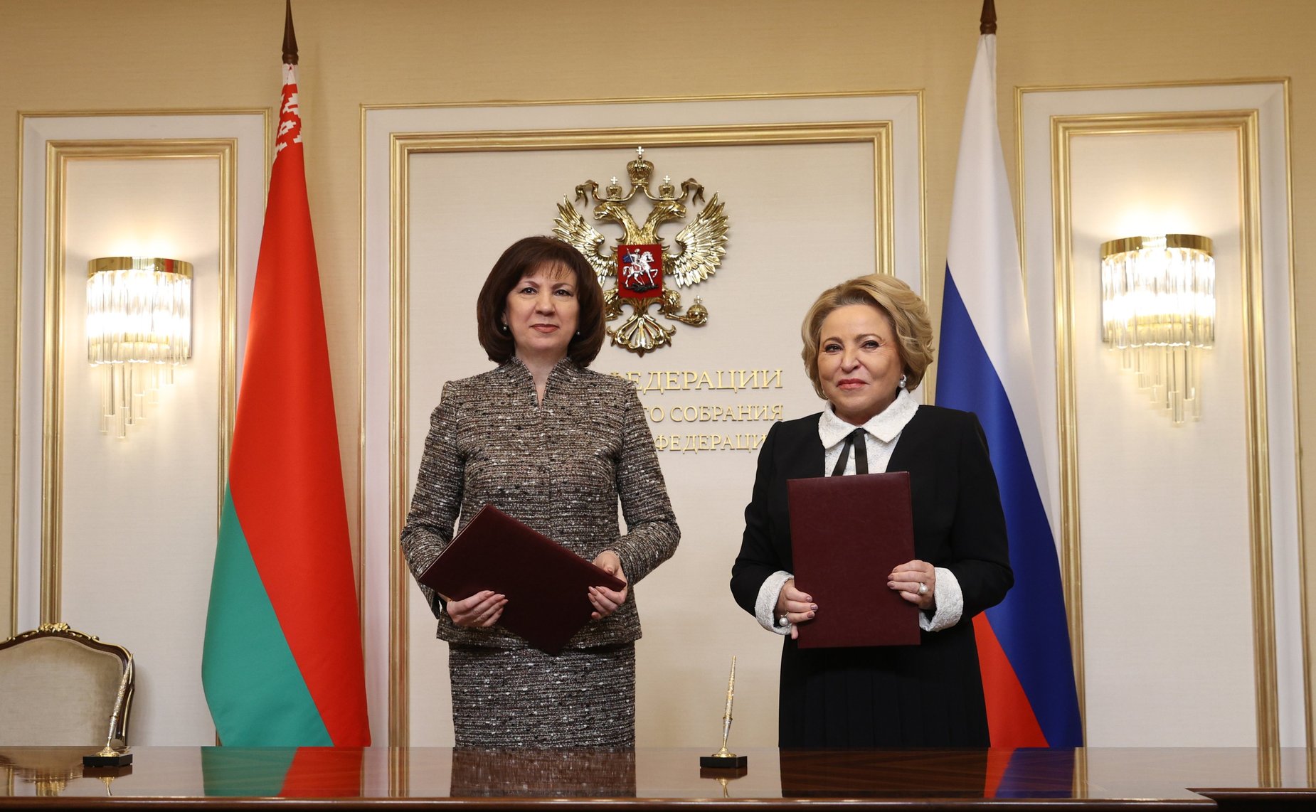 Подписание Соглашения о сотрудничестве между Советом Федерации ФС Российской Федерации и Советом Республики Национального собрания Республики Беларусь