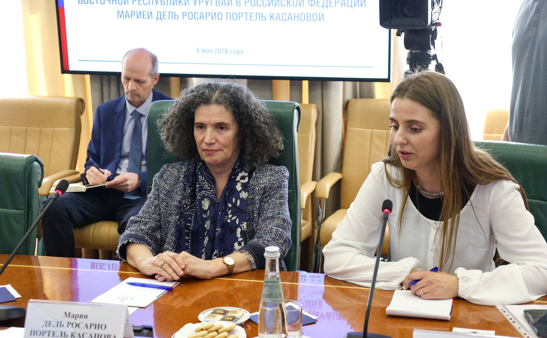 Встреча председателя Комитета Совета Федерации по международным делам Григория Карасина с Чрезвычайным и Полномочным Послом Восточной Республики Уругвай в Российской Федерации Марией Дель Росарио Портель Касановой