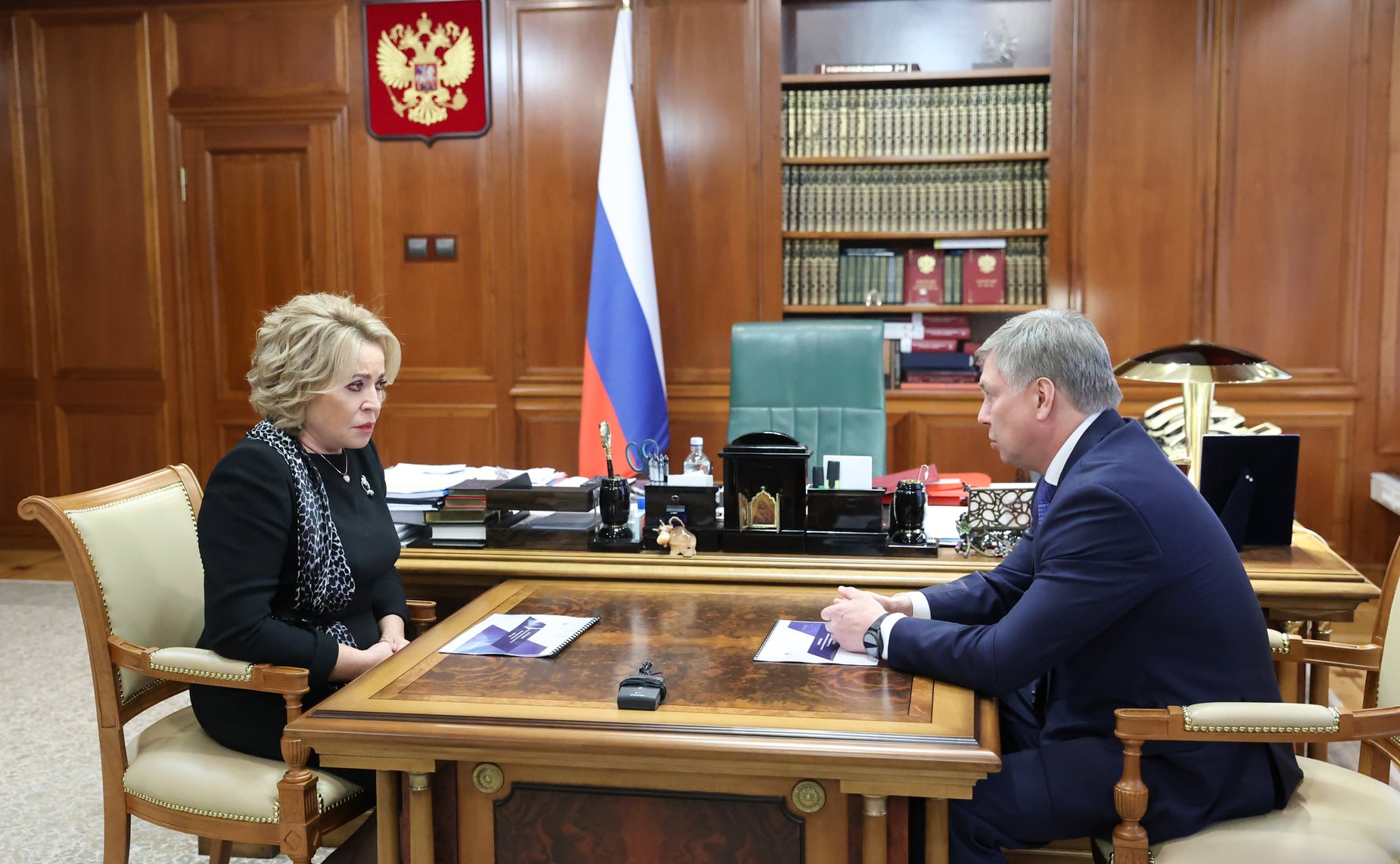 Председатель Совета Федерации Валентина Матвиенко провела встречу с губернатором Ульяновской области Алексеем Русских