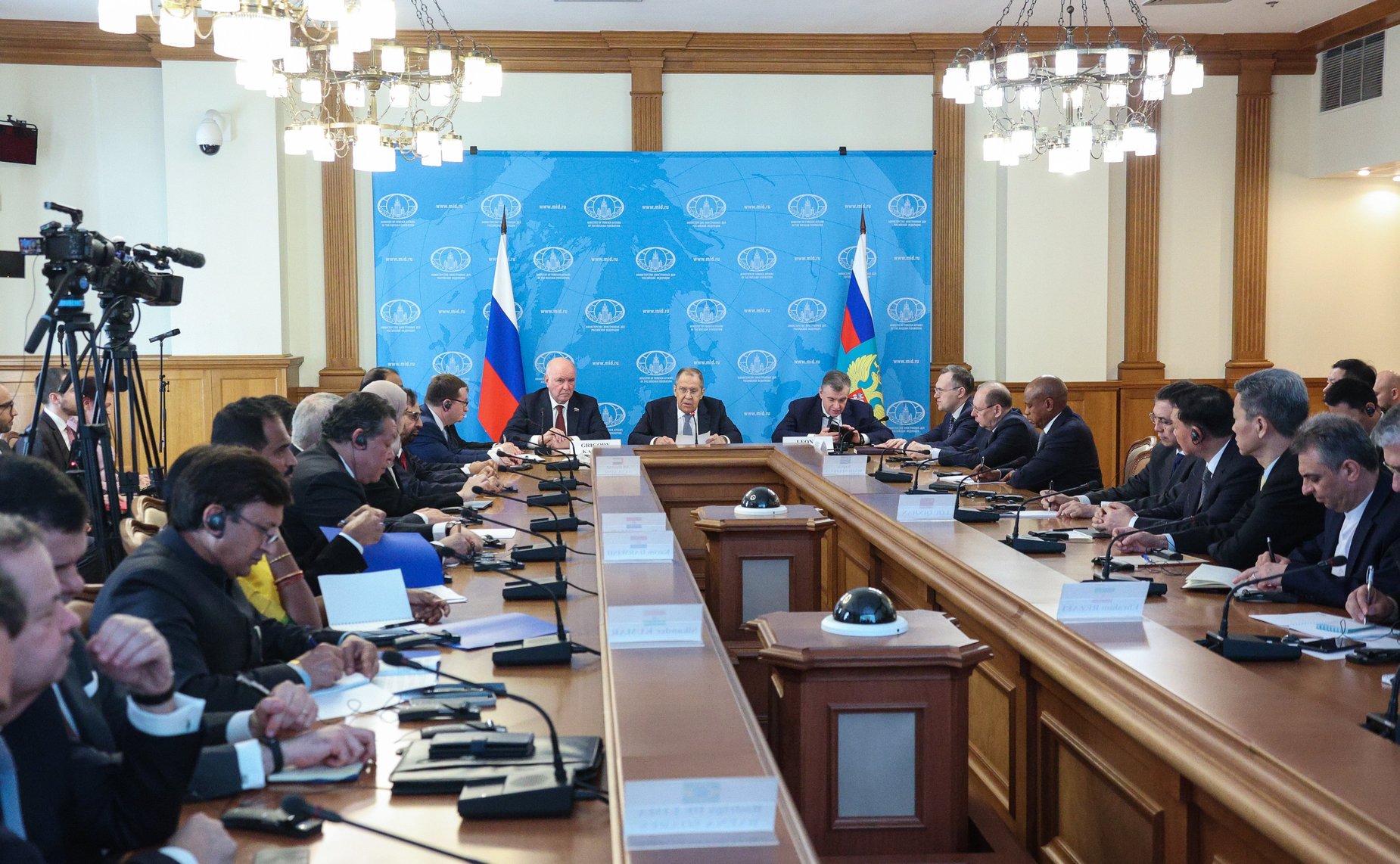 Встреча председателей комитетов по международным делам парламентов (палат парламентов) стран БРИКС с Министром иностранных дел Российской Федерации Сергеем Лавровым