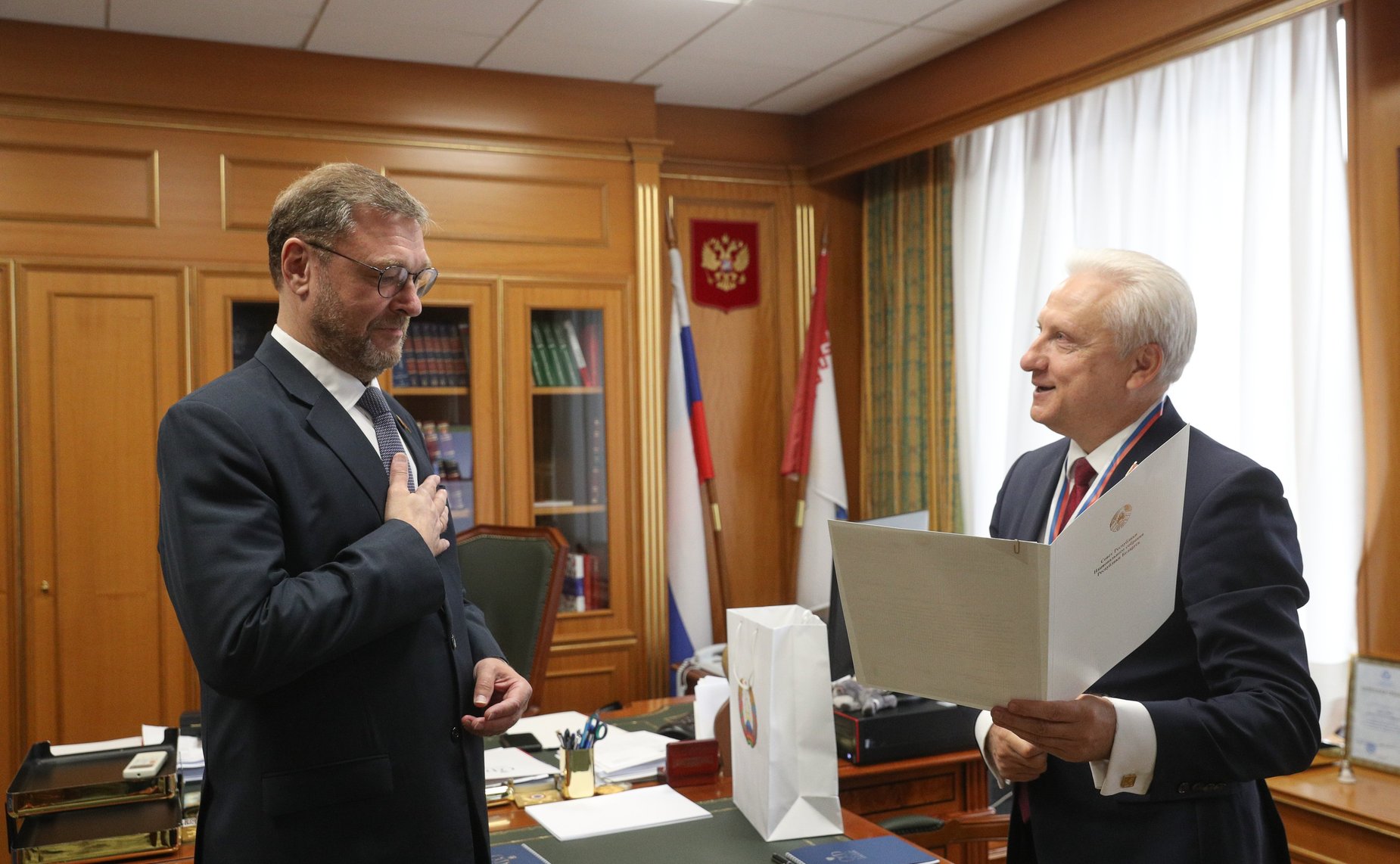 Константин Косачев встретился с председателем Комиссии Парламентского Собрания Союза Беларуси и России по вопросам внешней политики Сергеем Рачковым