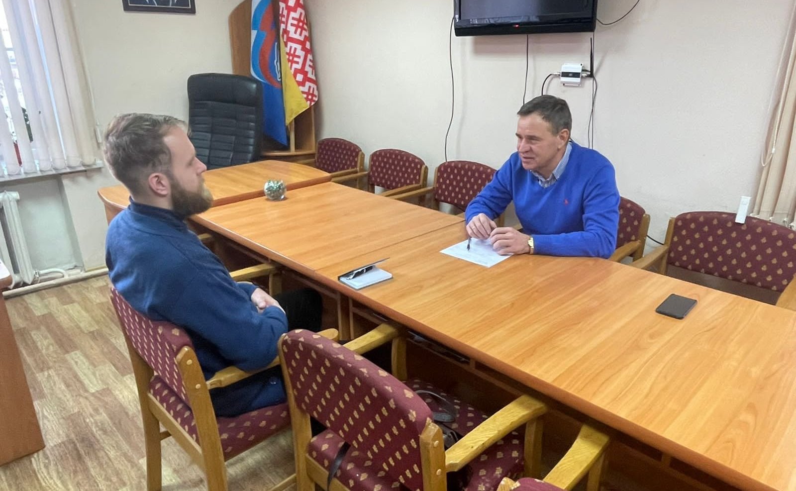 Виктор Новожилов встретился с председателем Совета депутатов Вельска Дмитрием Истоминым