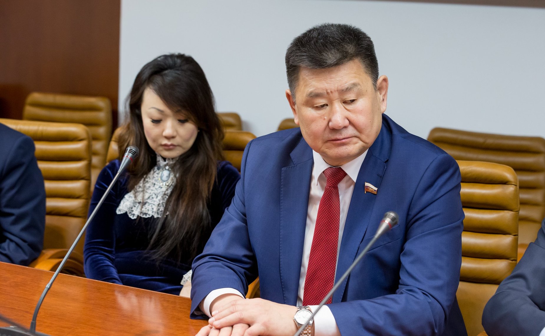 Встреча А. Варфоломеева и В. Мархаева с делегацией Республики Бурятия