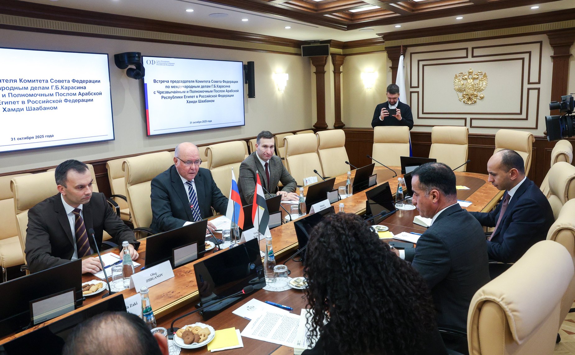 Встреча Григория Карасина с Чрезвычайным и Полномочным Послом Арабской Республики Египет в Российской Федерации