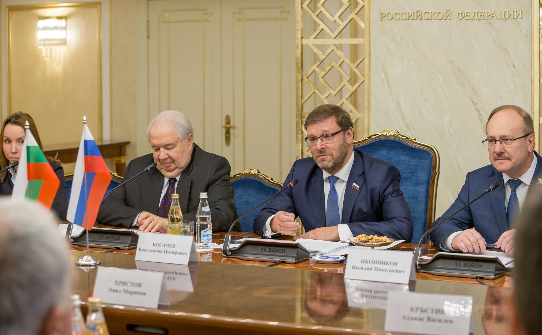 Встреча К. Косачева с заместителем Председателя Народного Собрания Болгарии Е. Христовым