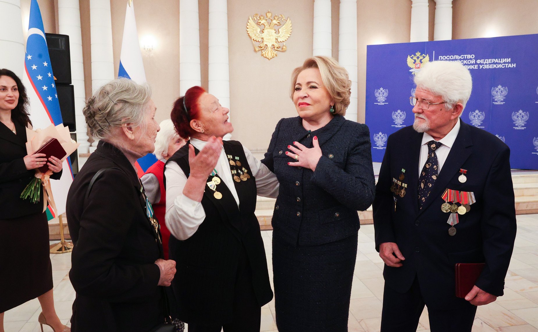 В преддверии Дня Победы Валентина Матвиенко встретилась в Ташкенте с ветеранами Великой Отечественной войны и блокадниками