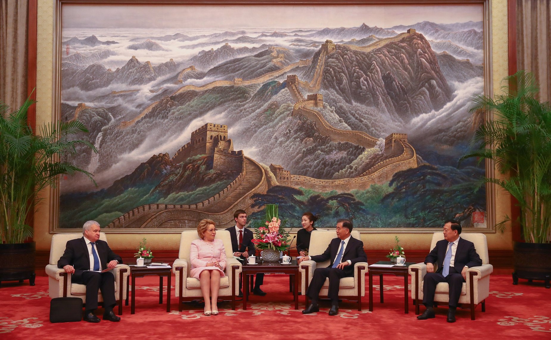 Встреча Валентины Матвиенко с Председателем Всекитайского комитета Народного политического консультативного совета КНР (ВК НПКСК) Ван Яном