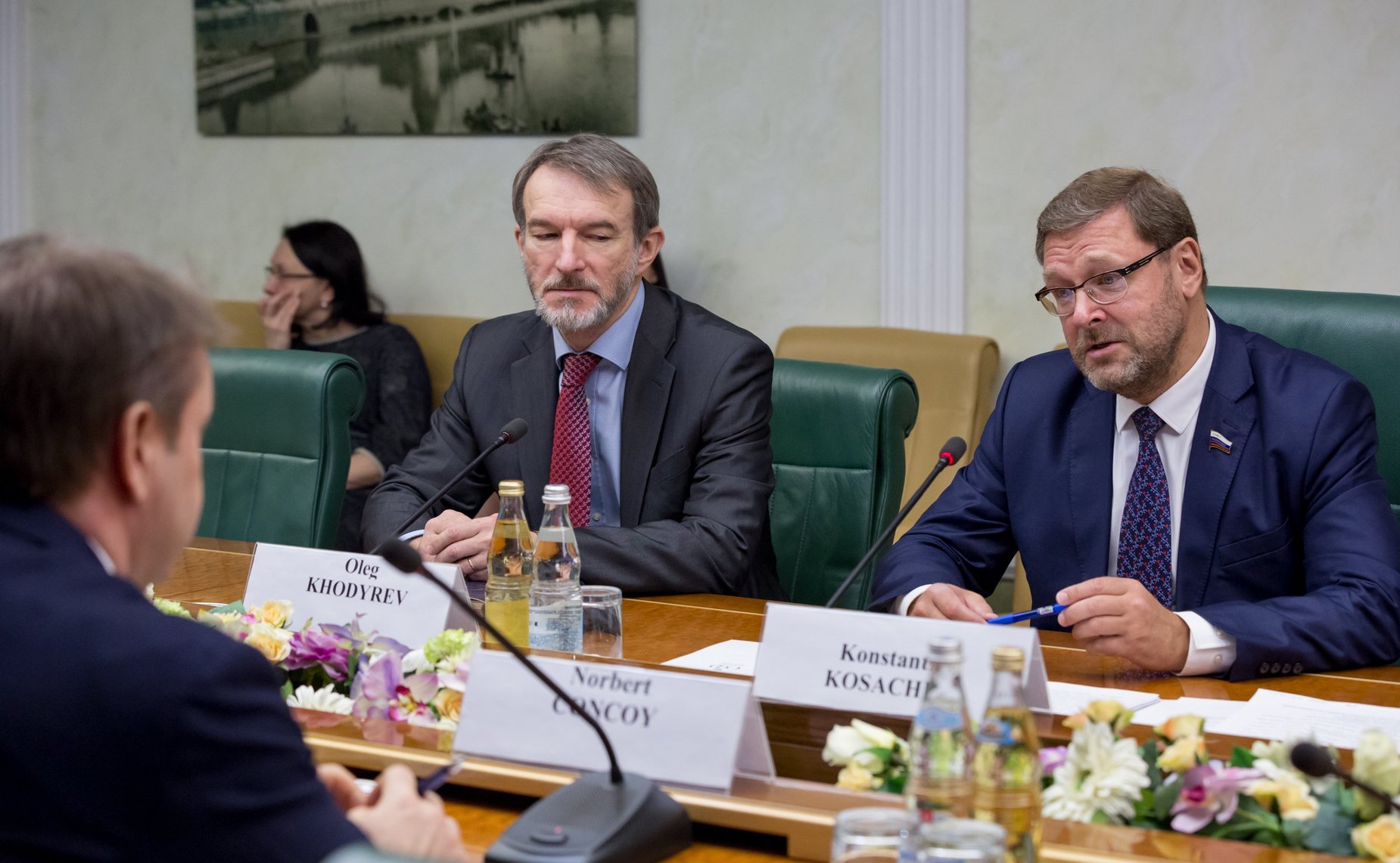 Встреча К. Косачева c Послом Венгрии в РФ Н. Конкоем