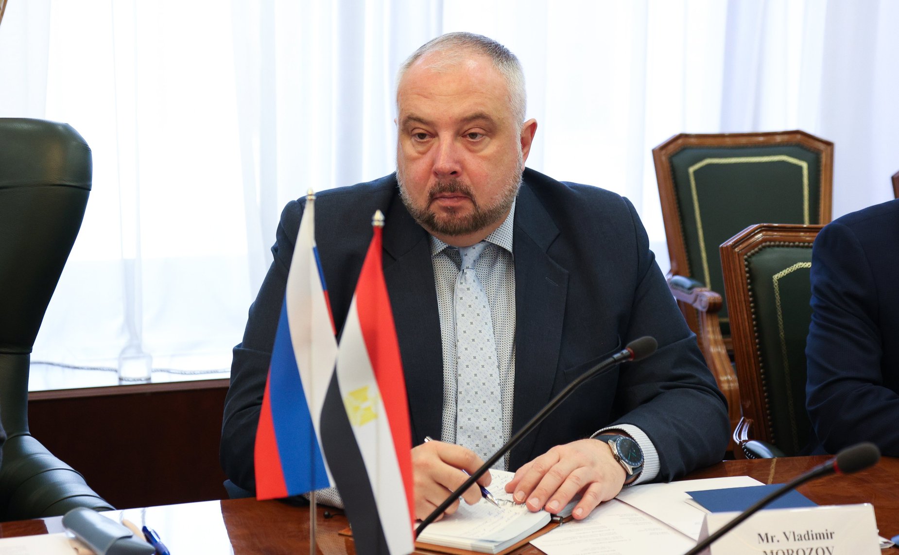 Встреча заместителя Председателя СФ, руководителя группы по сотрудничеству Совета Федерации с Сенатом Арабской Республики Египет Инны Святенко с Чрезвычайным и Полномочным Послом Арабской Республики Египет в РФ
