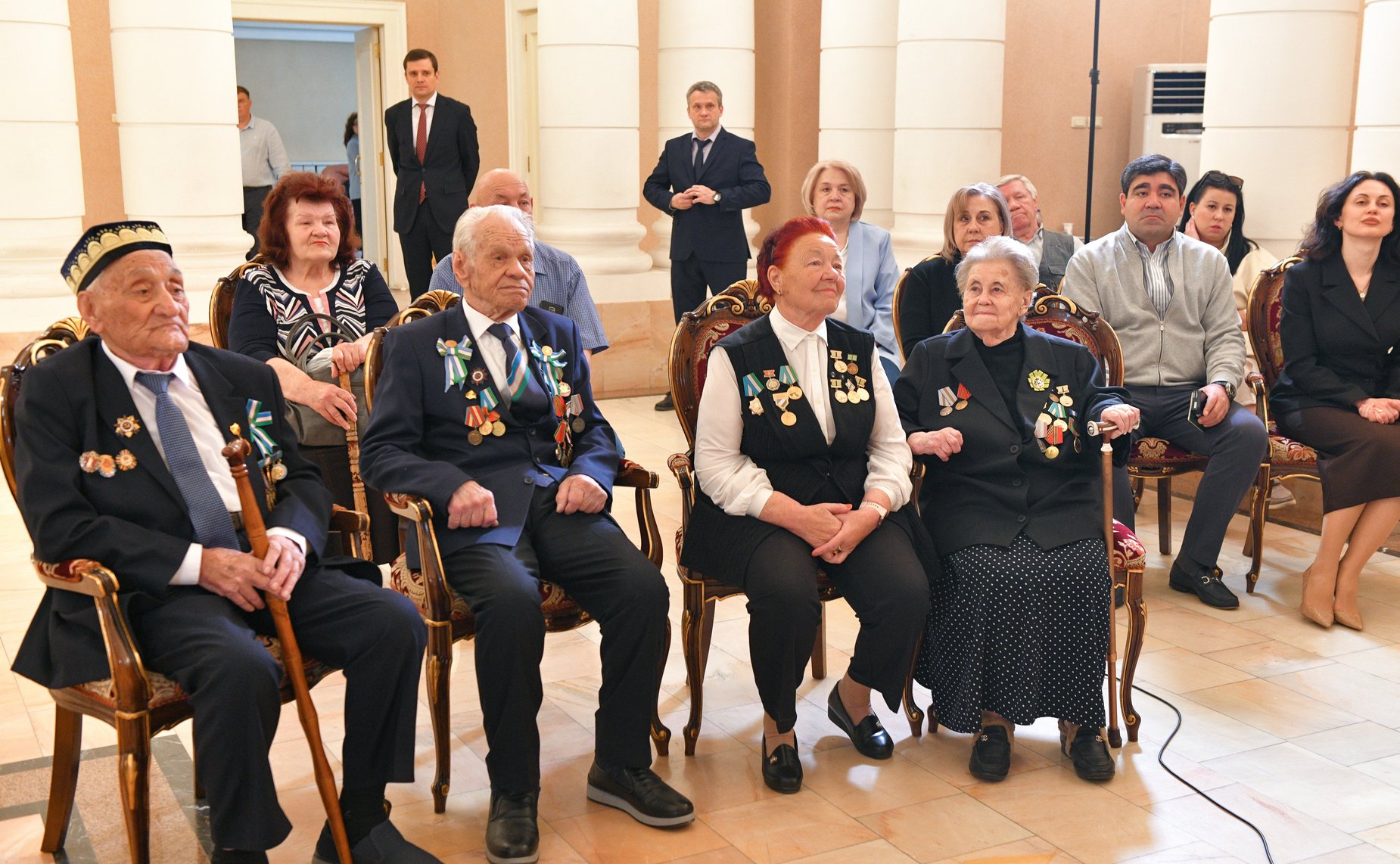 В преддверии Дня Победы Валентина Матвиенко встретилась в Ташкенте с ветеранами Великой Отечественной войны и блокадниками (Фото Спутник Узбекистан)