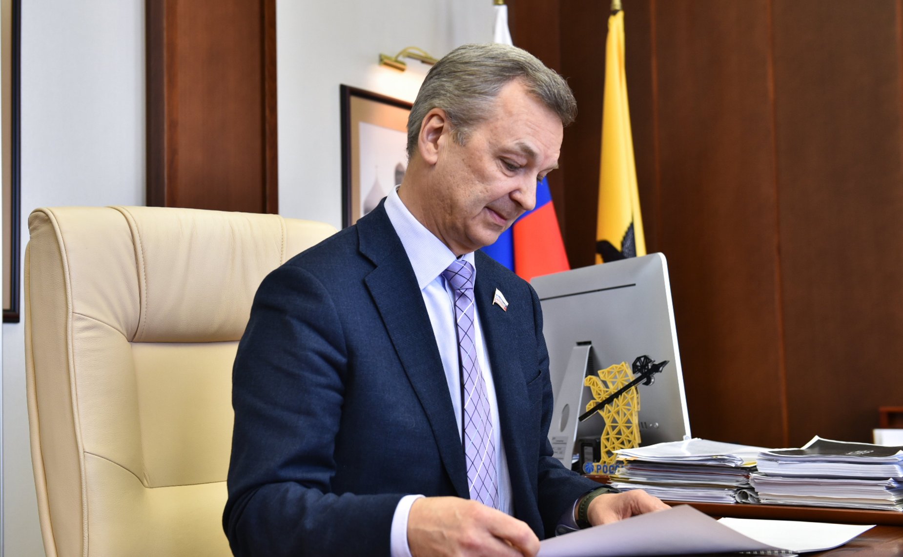 Встреча первого заместителя Председателя Совета Федерации Андрея Яцкина с с Губернатором Ярославской области Михаилом Евраевым