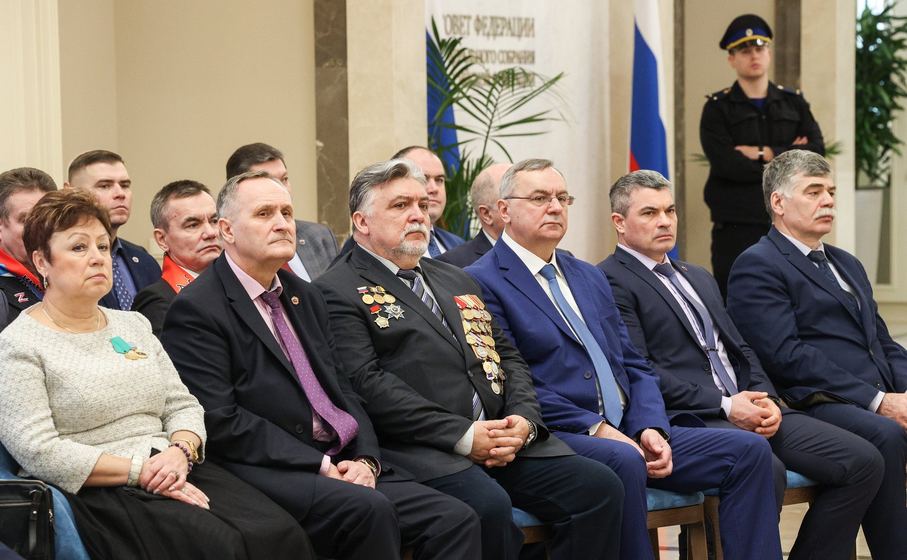 Торжественная встреча сенаторов РФ с воинами-интернационалистами, посвященная 35-й годовщине вывода советских войск с территории Республики Афганистан