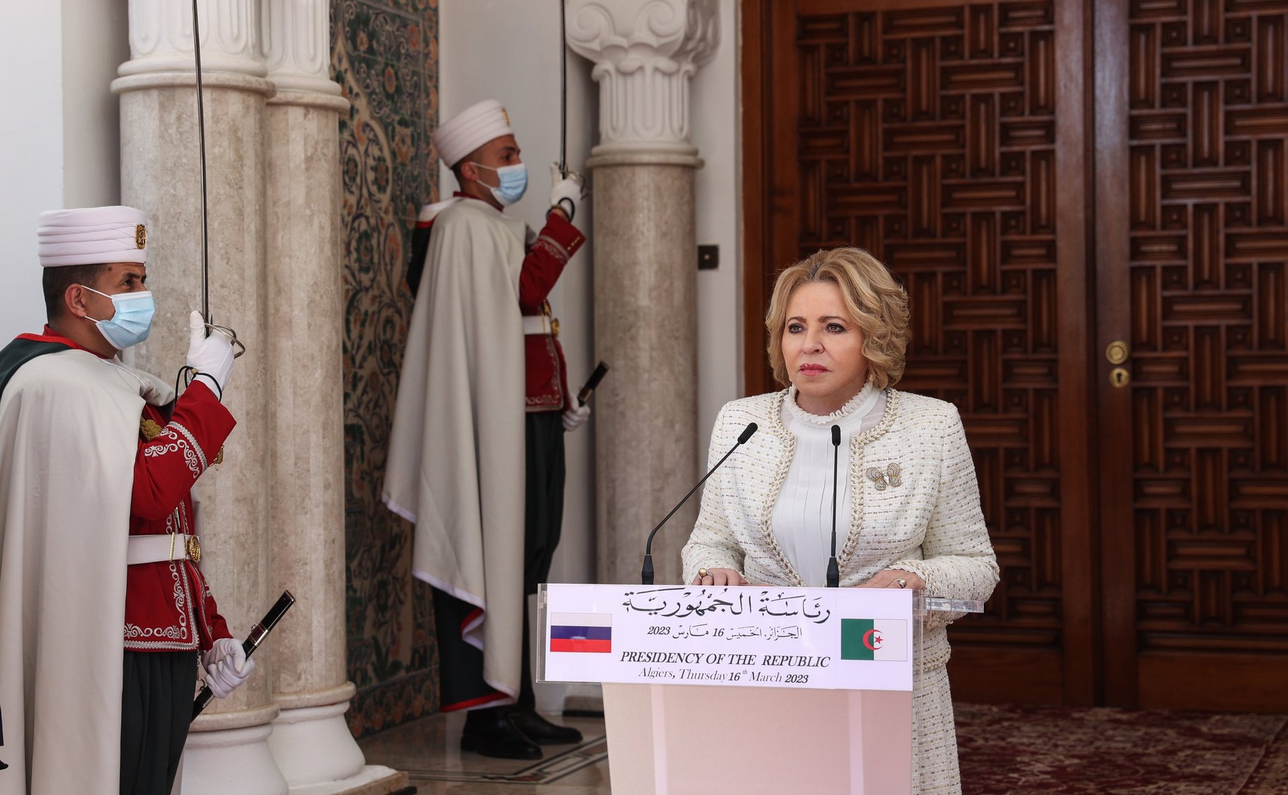 Брифинг Валентины Матвиенко по итогам встречи с Президентом Алжирской Народной Демократической Республики Абдельмаджидом Теббуном