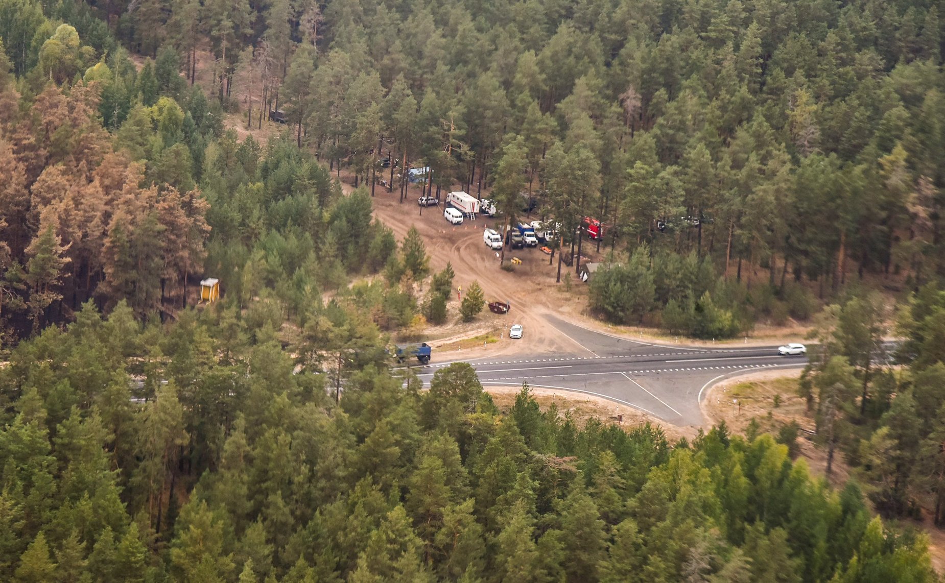 Константин Косачев в рамках рабочей поездки в регион, совместно с Главой Республики Марий Эл Александром Евстифеевым на вертолете совершил облет территории, пострадавшей от лесных пожаров