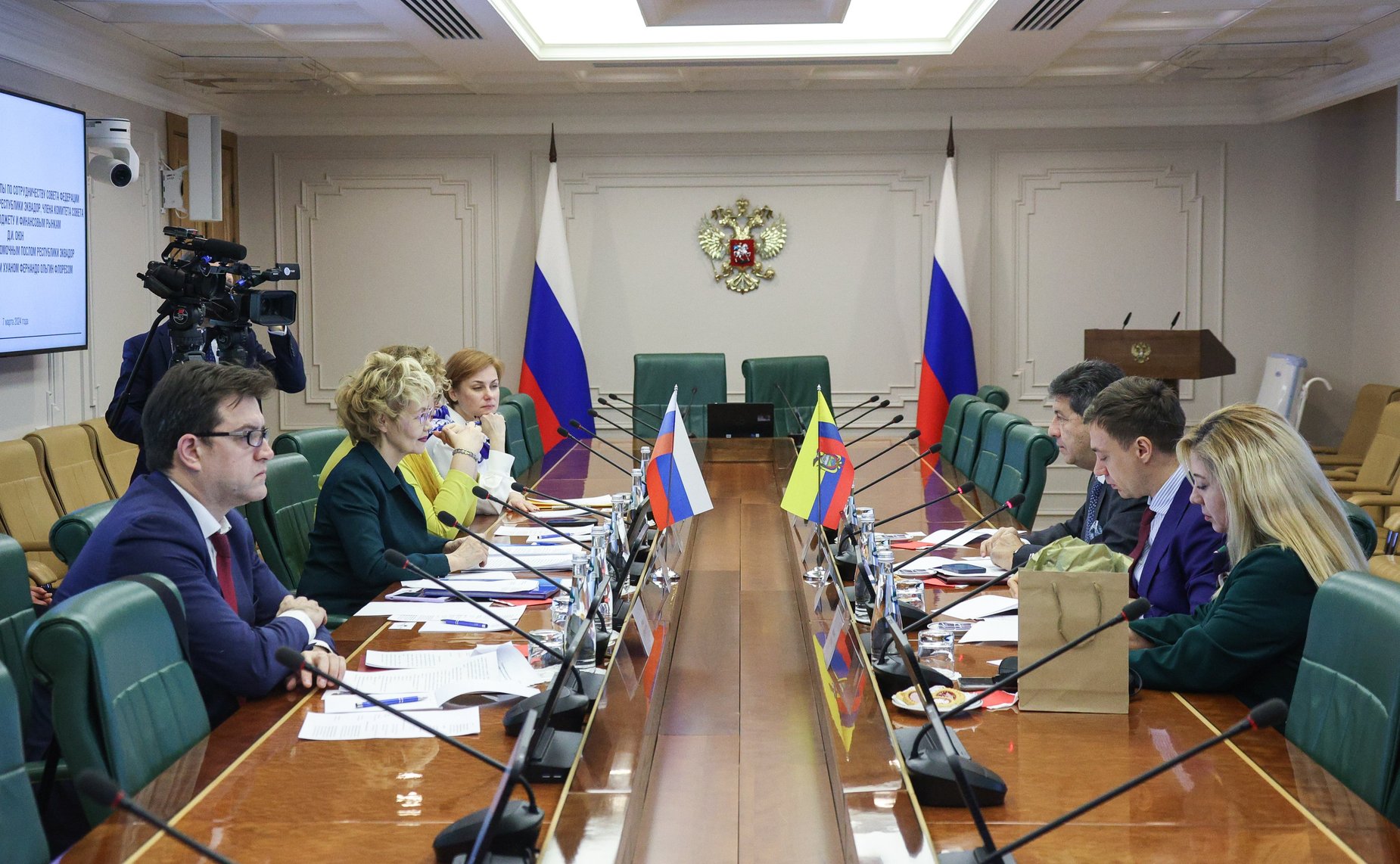 Встреча руководителя группы по сотрудничеству Совета Федерации с Национальной Ассамблеей Республики Эквадор Дины Оюн с Чрезвычайным и Полномочным Послом Республики Эквадор в РФ