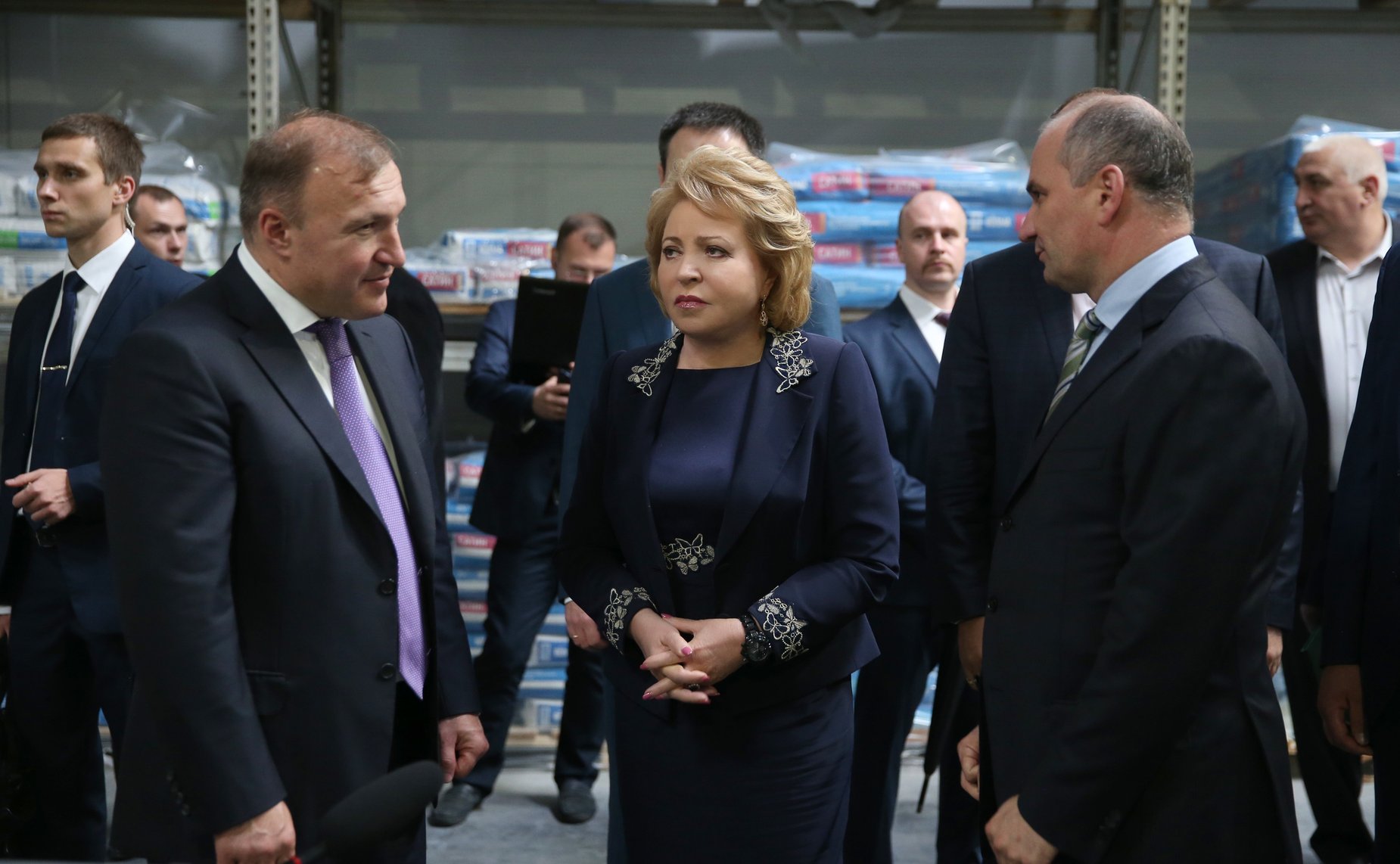 В ходе рабочей поездки в Республику Адыгея Валентина Матвиенко посетила крупнейшее в регионе предприятие по производству строительных смесей и отделочных материалов