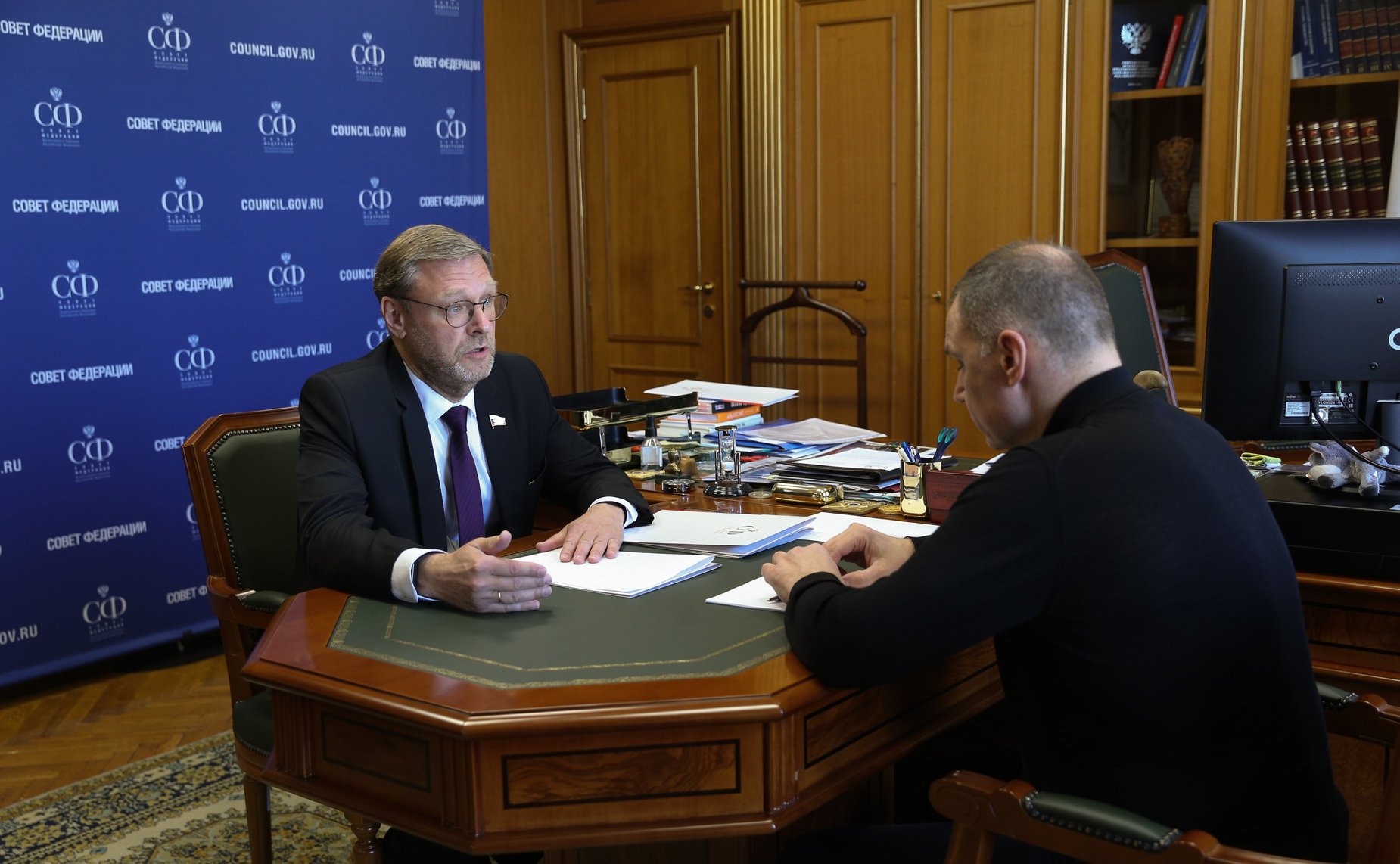 Заместитель Председателя Совета Федерации Константин Косачев провел встречу с временно исполняющим обязанности Главы Республики Марий Эл Юрием Зайцевым