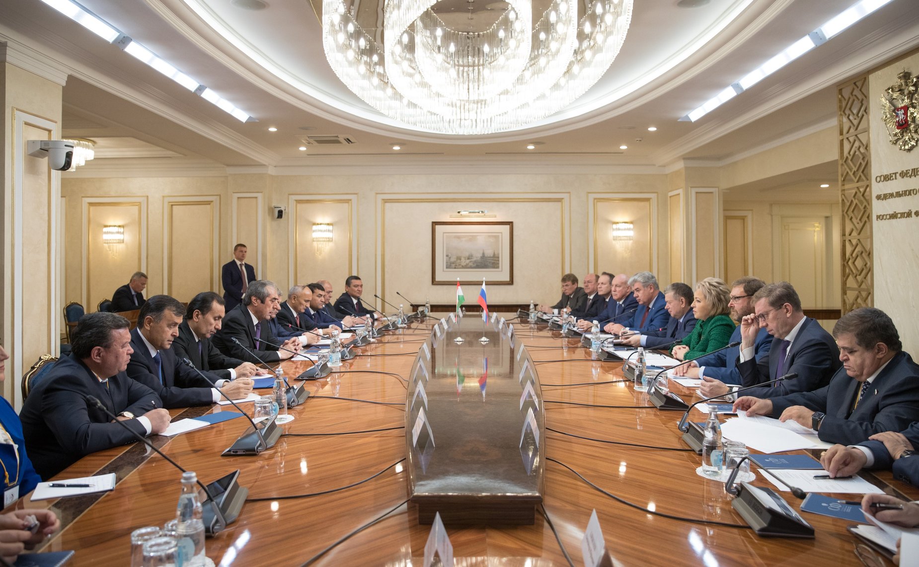 Встреча В. Матвиенко с Председателем Маджлиси мили Маджлиси Оли Республики Таджикистан М. Убайдуллоевым