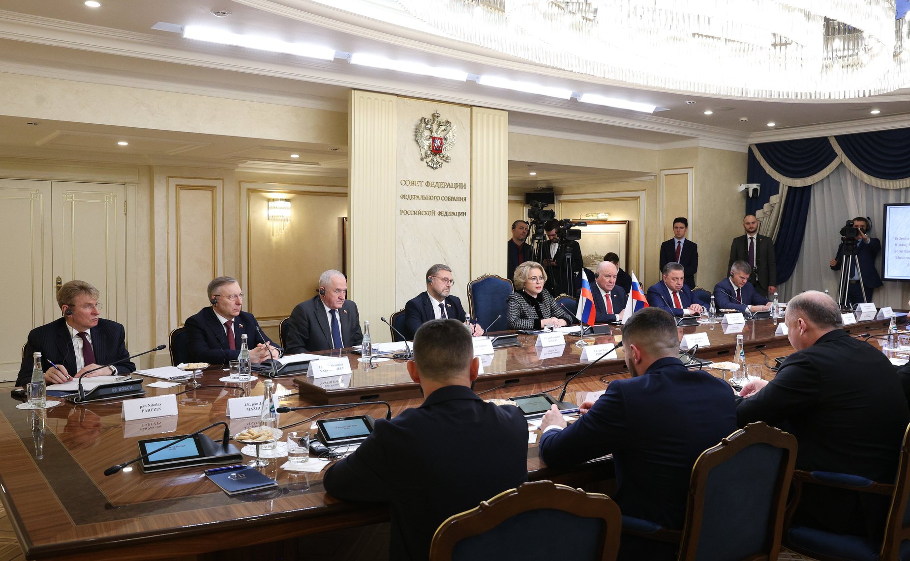 Встреча Валентины Матвиенко с заместителем Председателя Национального совета Словацкой Республики Андреем Данко и заместителем Председателя Национального совета Словацкой Республики Тибором Гашпаром