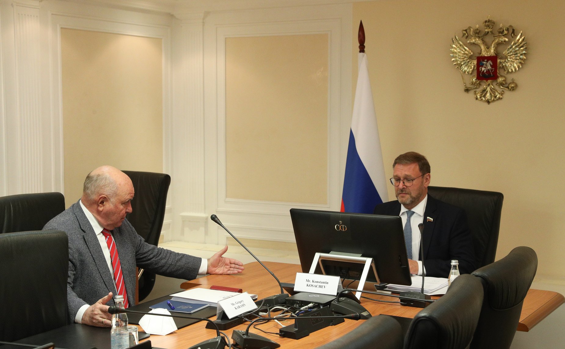 Константин Косачев и Григорий Карасин приняли участие в восьмом совместном координационном заседании в формате видеоконференцсвязи, посвященном подготовке Всемирной конференции по межкультурному и межрелигиозному диалогу