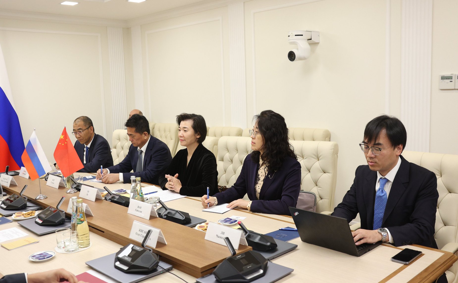 Встреча первого заместителя председателя Комитета СФ по международным делам Андрея Денисова с делегацией Канцелярии по иностранным делам Народного правительства провинции Ляонин (КНР) во главе с руководителем канцелярии