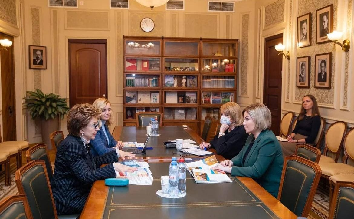 Галина Карелова и Министр культуры Российской Федерации Ольга Любимова обсудили проведение и подготовку деловой и культурной программы Евразийского женского форума