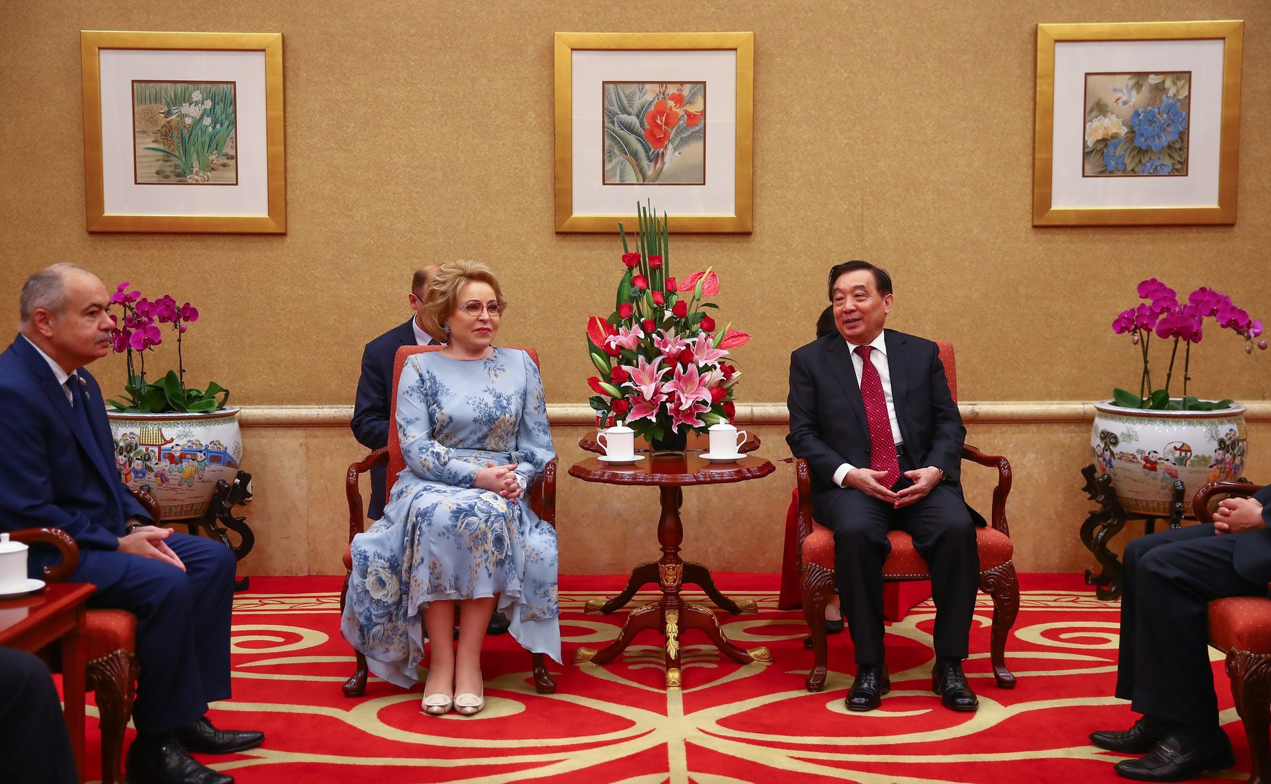 Встреча Председателя СФ Валентины Матвиенко с членом Политбюро ЦК КПК, заместителем Председателя Постоянного комитета ВСНП КНР Ван Чэнем