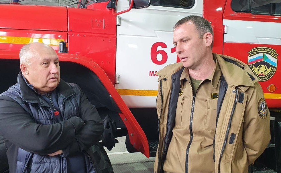 Андрей Базилевский побывал в Пожарной части Противопожарной службы № 61 Хабаровского края