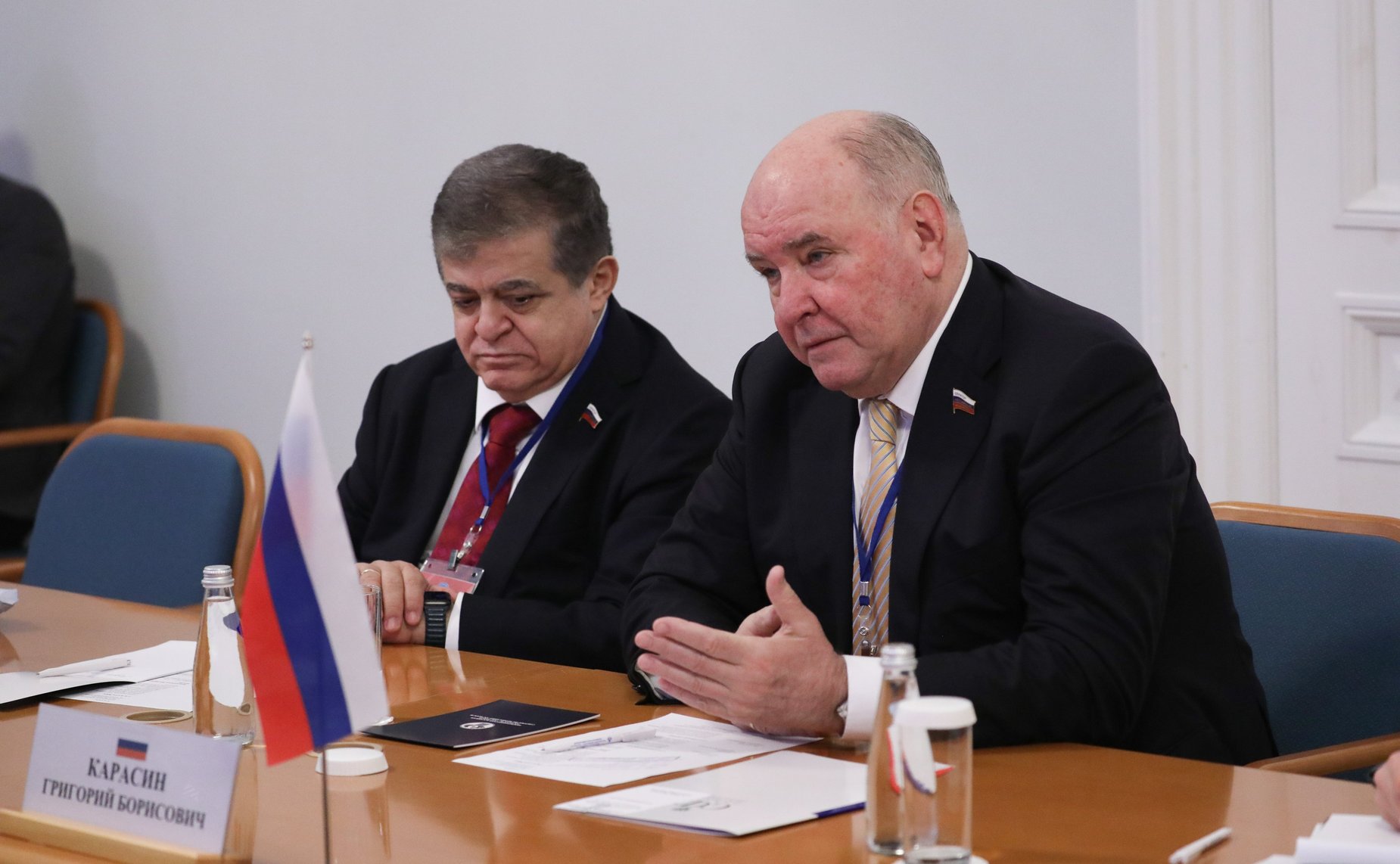 Встреча председателя Комитета Совета Федерации по международным делам Григория Карасина с руководителем молдавской делегации в МПА СНГ Владимиром Боля