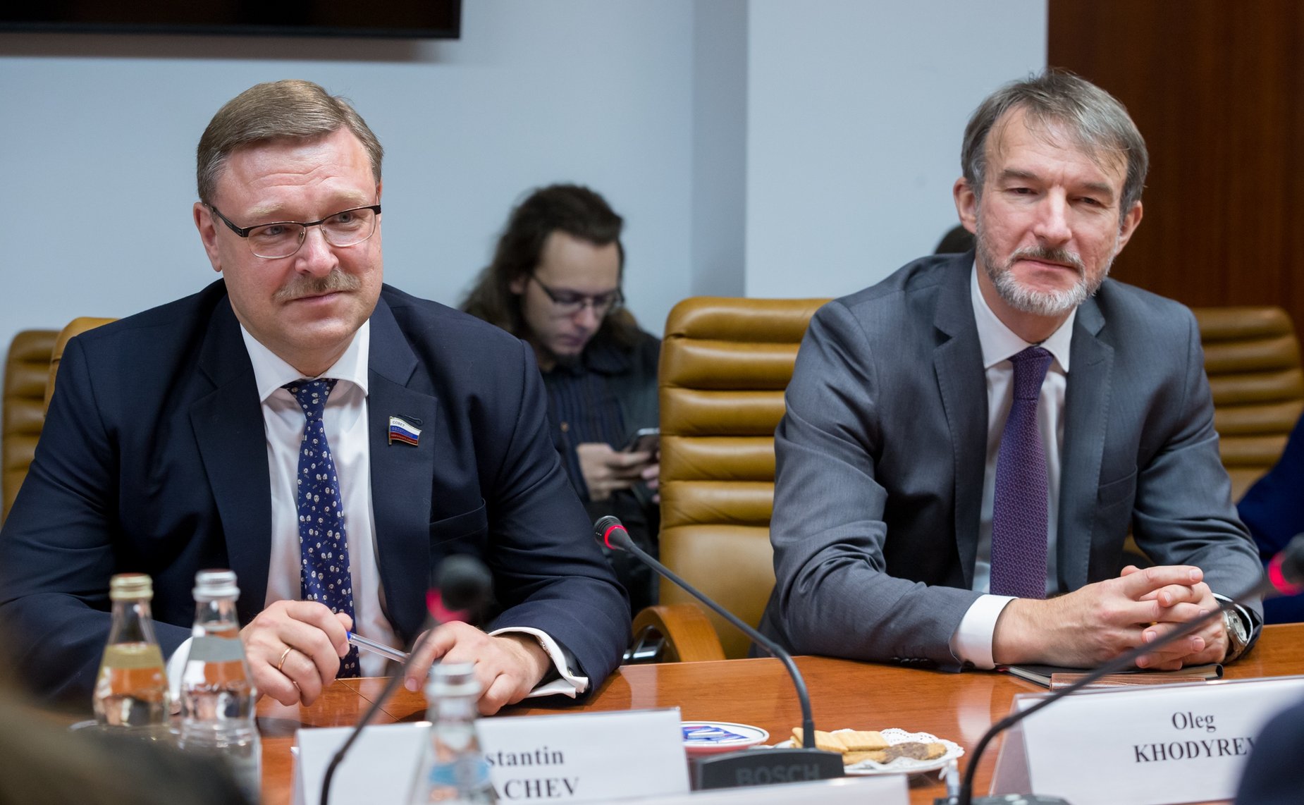 Встреча председателя Комитета СФ по международным делам К.И. Косачева с руководителем группы «Объединенные европейские левые» в Парламентской ассамблее Совета Европы Тини Коксом