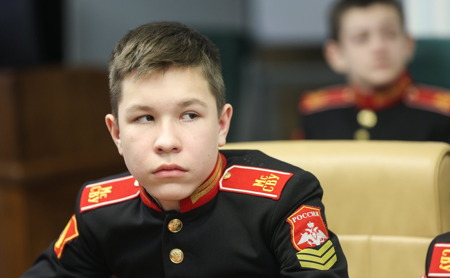 Встреча сенатора РФ Дмитрия Перминова с учащимися Суворовского училища