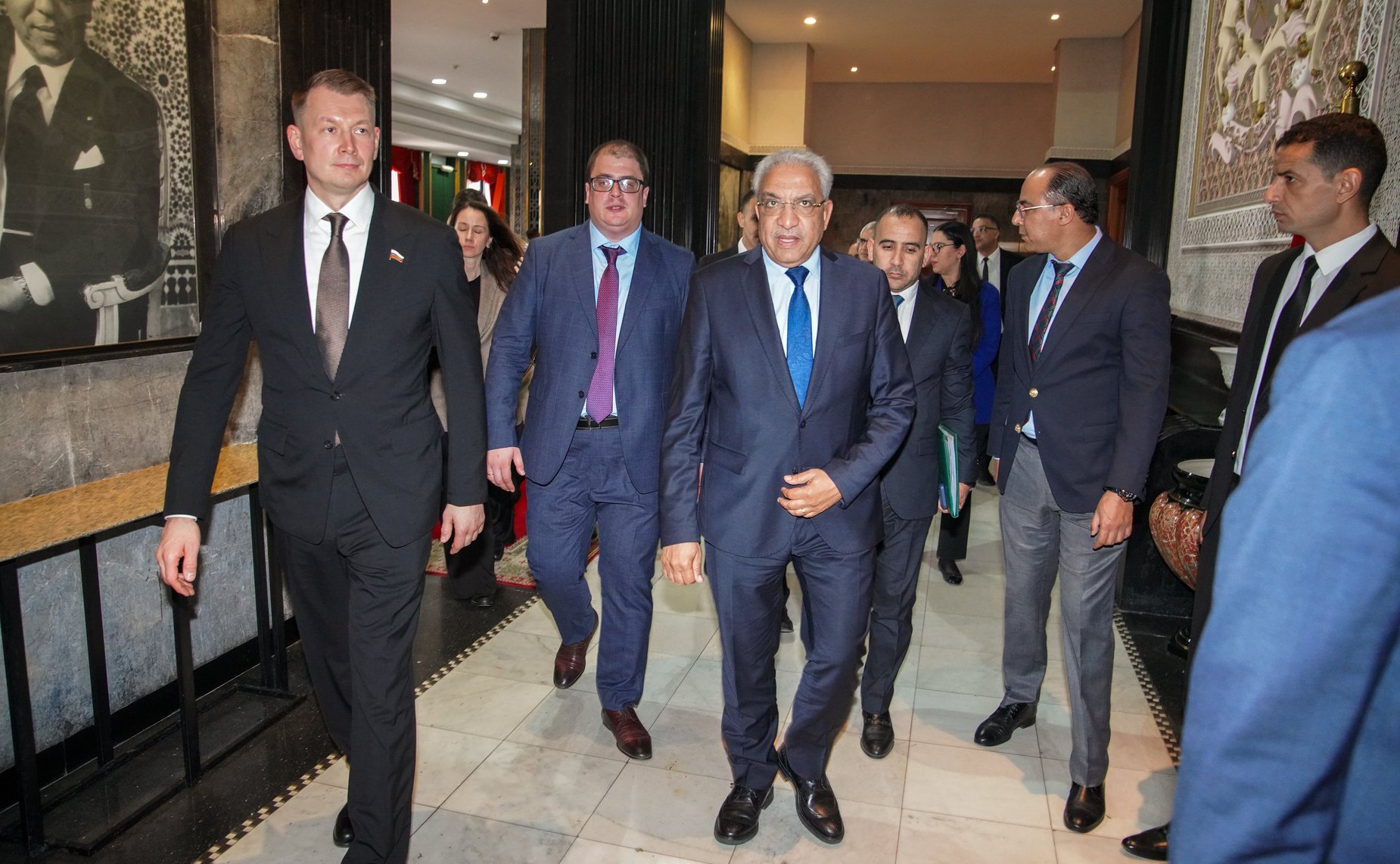 Участие делегации Совета Федерации в заседании группы по сотрудничеству Совета Федерации с Палатой советников Королевства Марокко. Встреча с первым заместителем Председателя Палаты представителей Королевства Марокко Мохамедом Саббари