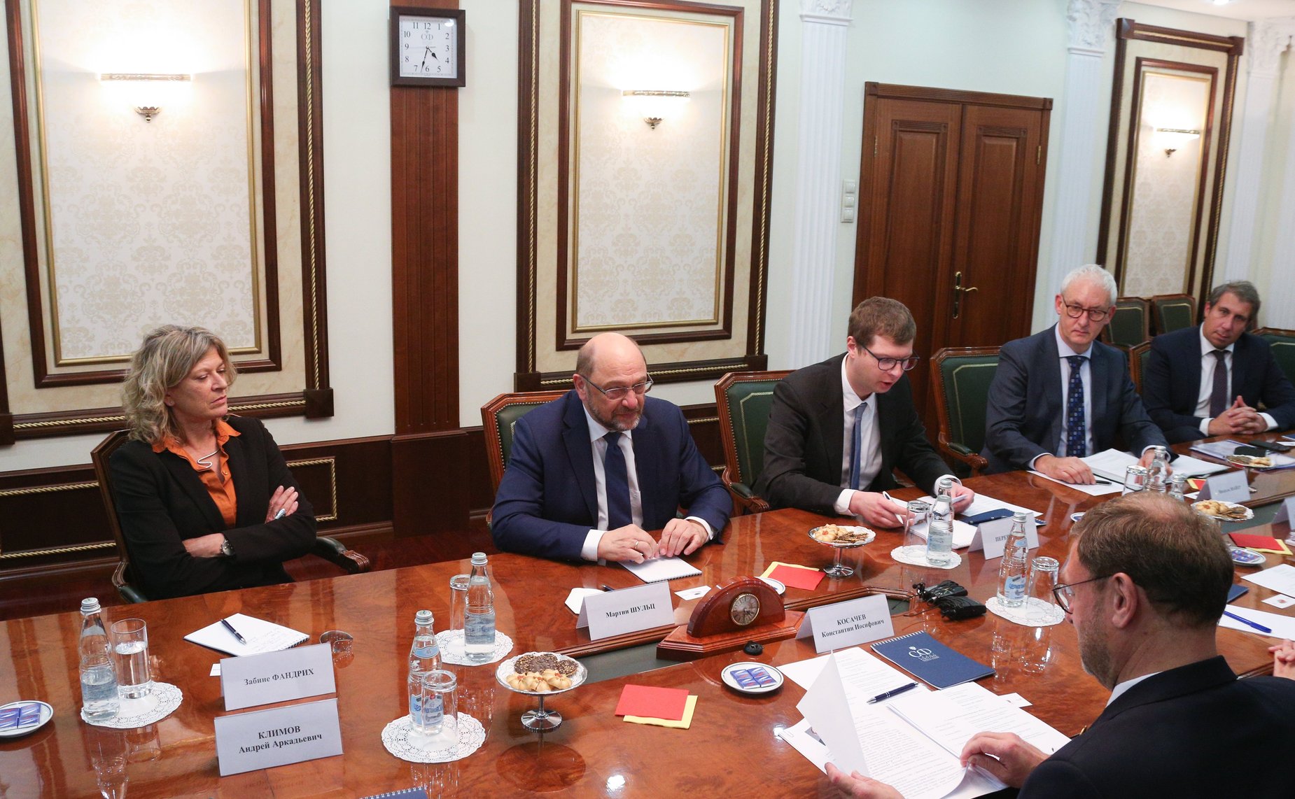 Встреча заместителя Председателя Совета Федерации Константина Косачева с председателем правления Фонда имени Фридриха Эберта Мартином Шульцем