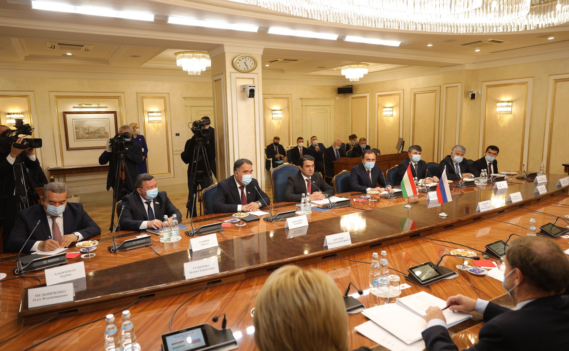 Встреча Председателя СФ Валентины Матвиенко с Председателем Маджлиси милли Маджлиси Оли Республики Таджикистан