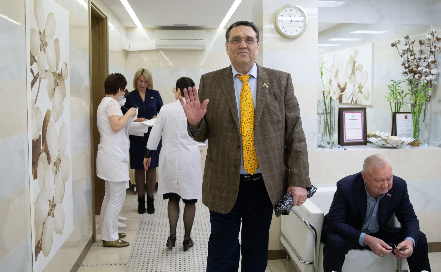 26 марта 2020 года. Сенаторы Совета Федерации проходят тестирование на COVID-19