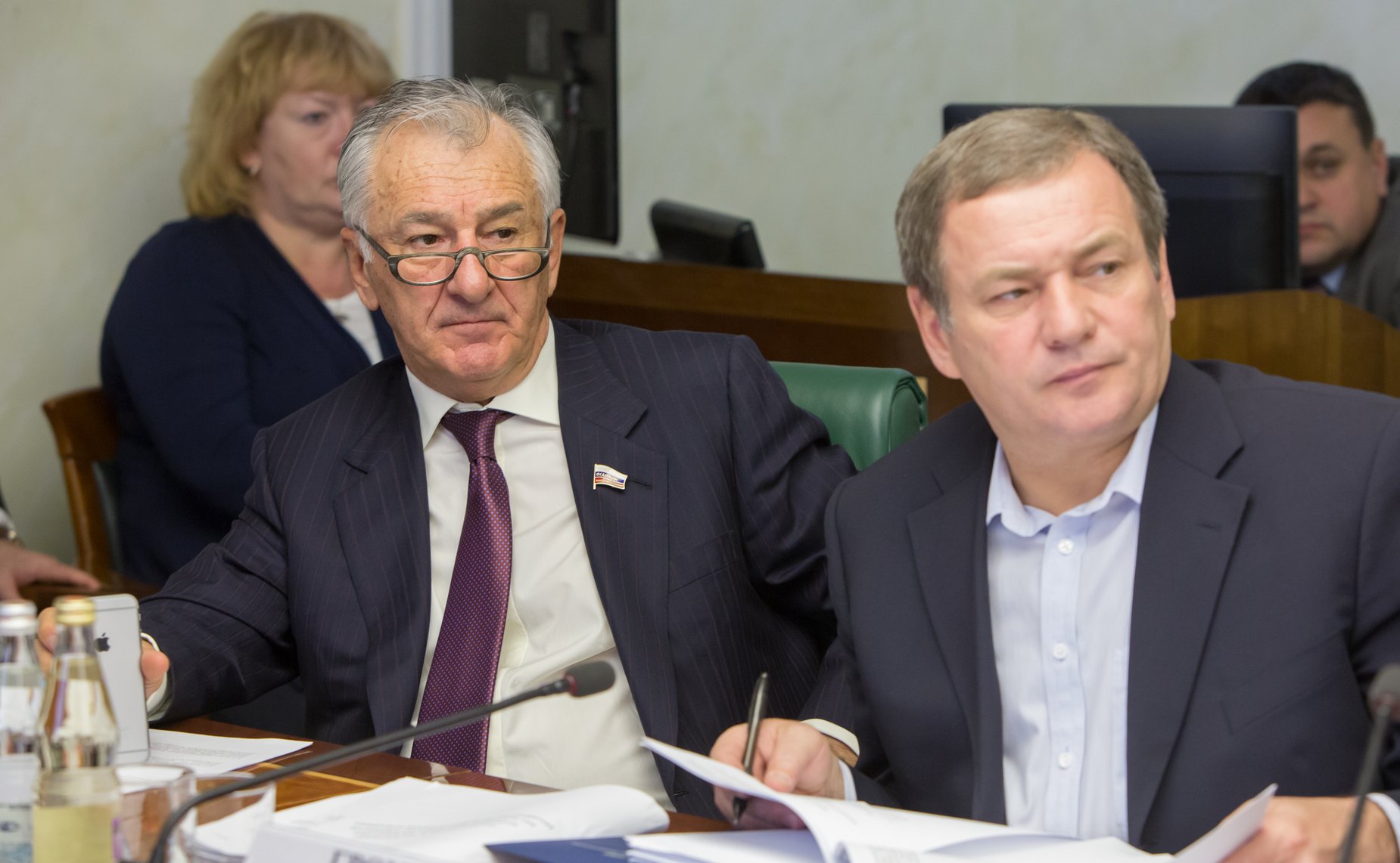 В. Дерев и Е. Громыко Заседание Комитета СФ по аграрно-продовольственной политике и природопользованию