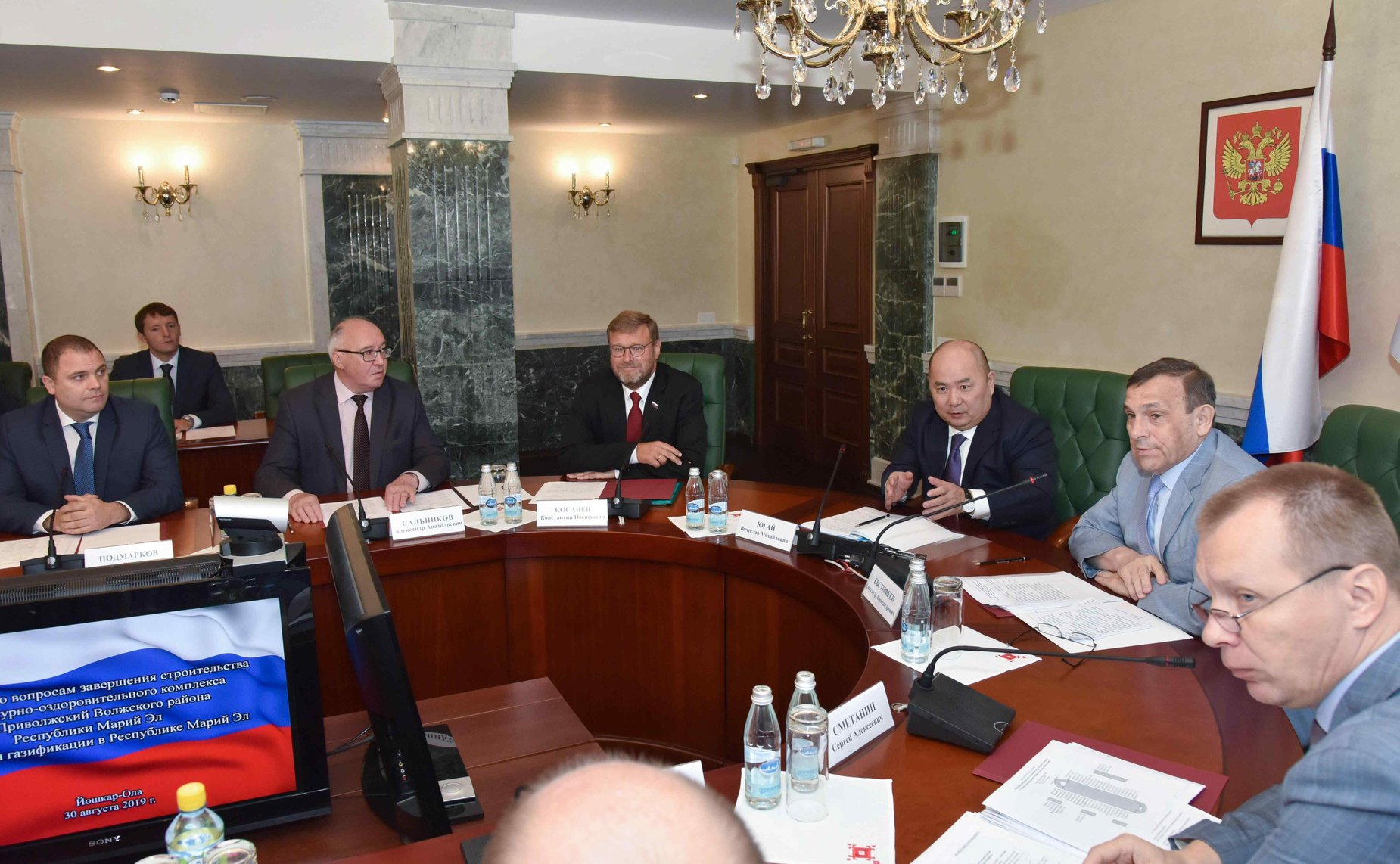 Константин Косачев принял участие в работе совещания по вопросам завершения строительства физкультурно-оздоровительного комплекса в поселке городского типа Приволжский Волжского района Республики Марий Эл и состояния газификации в регионе