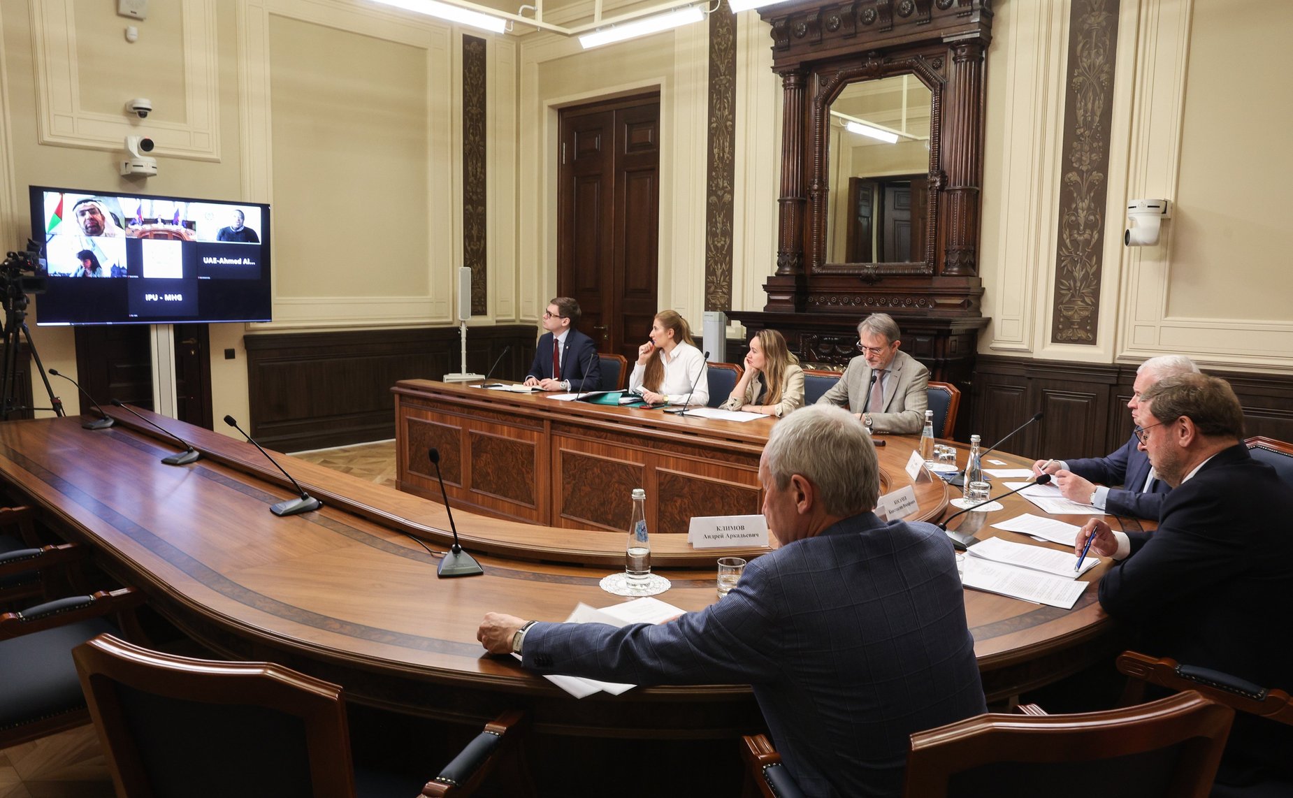 Встреча заместителя Председателя СФ Константина Косачева с Генеральным секретарем МПС и руководителем Специальной рабочей группы МПС по Украине, председателем комитета по обороне, внутренним и международным делам Федерального национального Совета ОАЭ