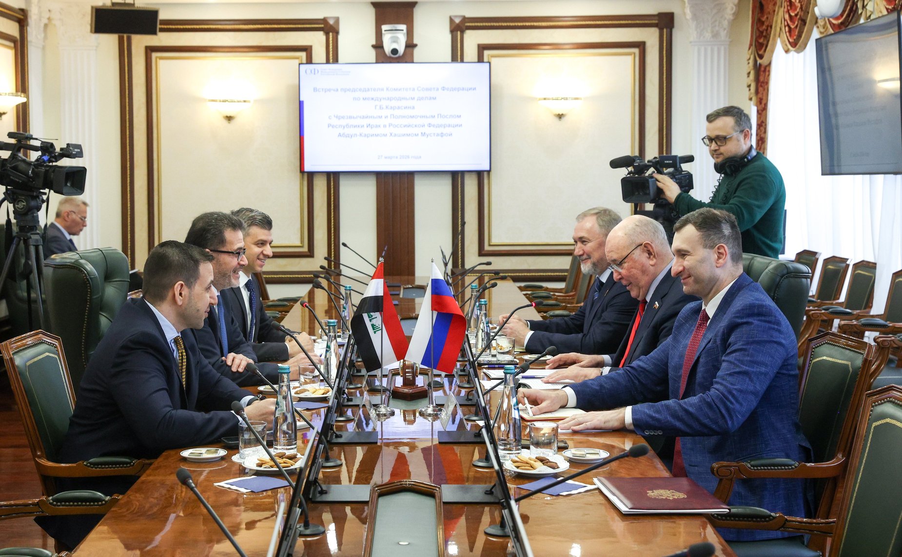 Григорий Карасин принял Чрезвычайного и Полномочного Посла Республики Ирак в Российской Федерации Абдул-Карима Хашима Мустафу