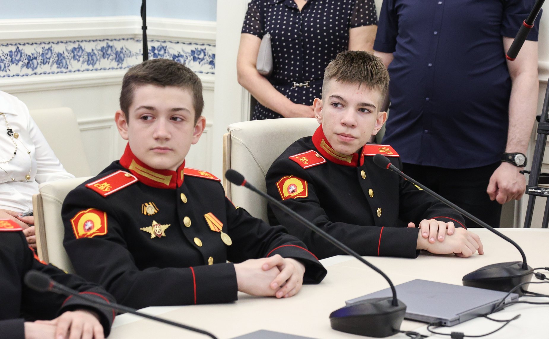 Встреча заместителя Председателя СФ Константина Косачева с воспитанниками Московского суворовского военного училища — участниками Парада Победы на Красной площади 2024 года