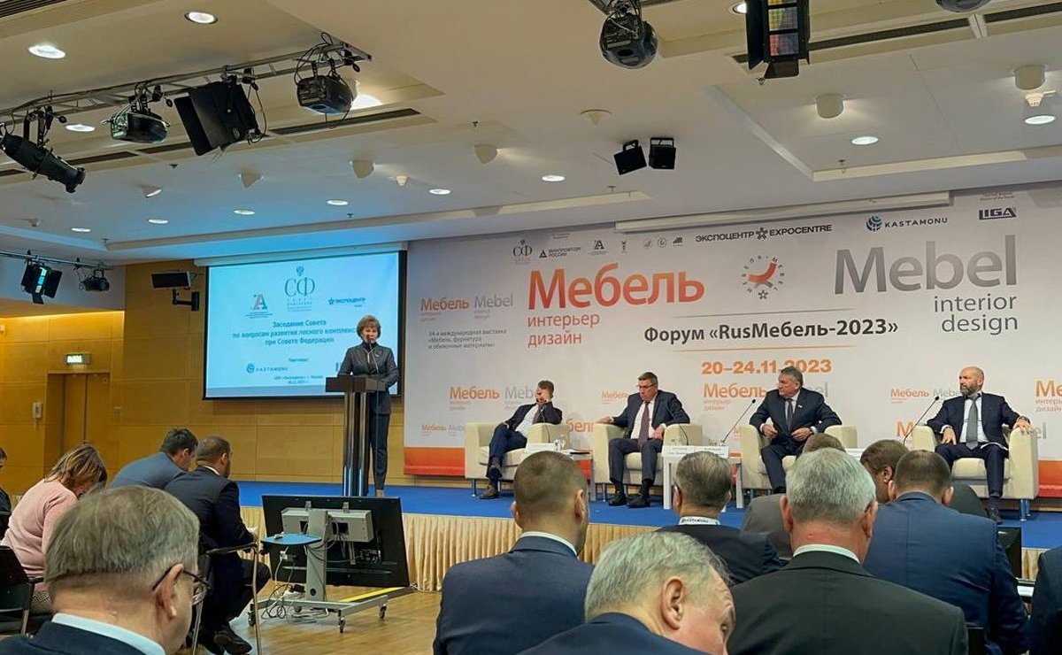 Татьяна Гигель в рамках работы Всероссийской выставки в Москве «Мебель-2023» провела заседание Экспертно-консультативного совета по лесному комплексу при Комитете СФ