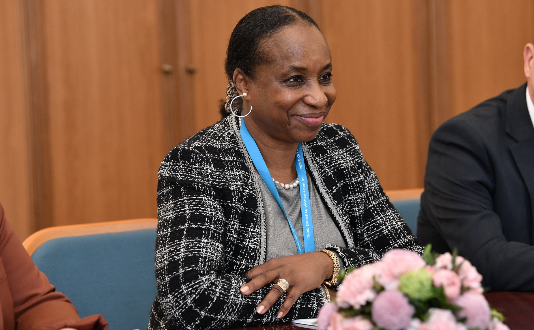 Галина Карелова встретилась «на полях» Третьего Евразийского женского форума с управляющим директором Организации Объединённых Наций по промышленному развитию (ЮНИДО) Фату Хайдара