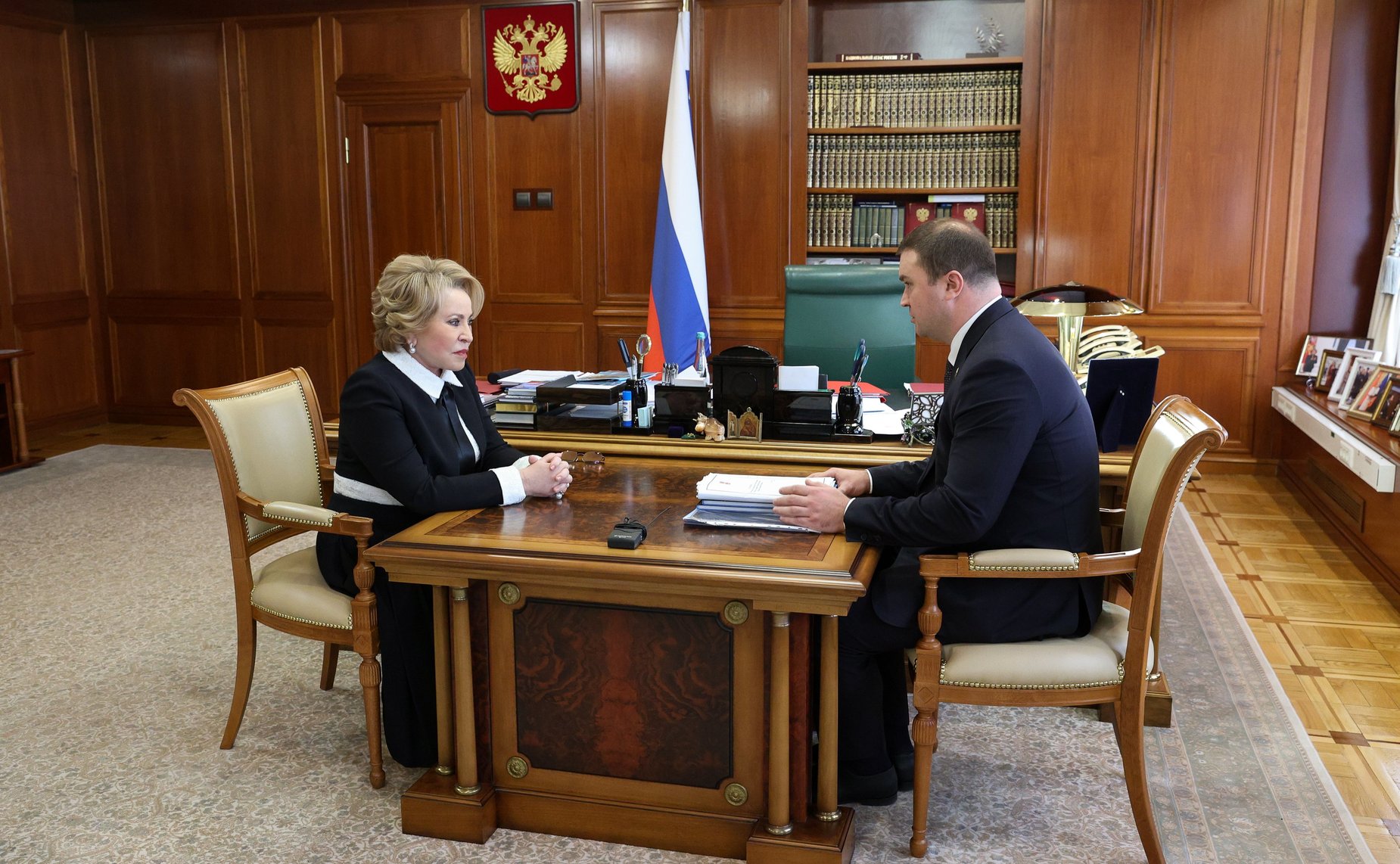 Встреча Председателя Совета Федерации Валентины Матвиенко с губернатором Омской области Виталием Хоценко