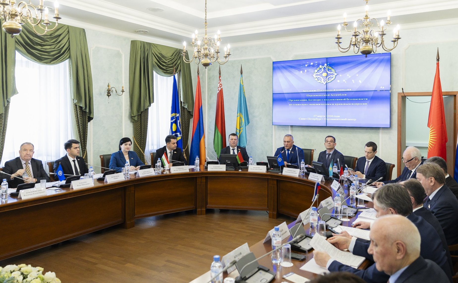 Участие сенаторов Российской Федерации в заседании Постоянной комиссии ПА ОДКБ по социально-экономическим и правовым вопросам