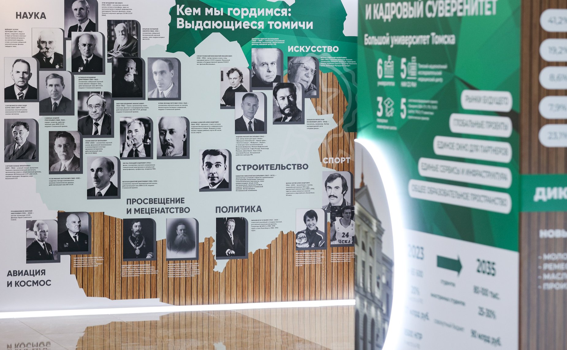 Глава Совета Федерации и губернатор Томской области осмотрели выставку, посвященную региону