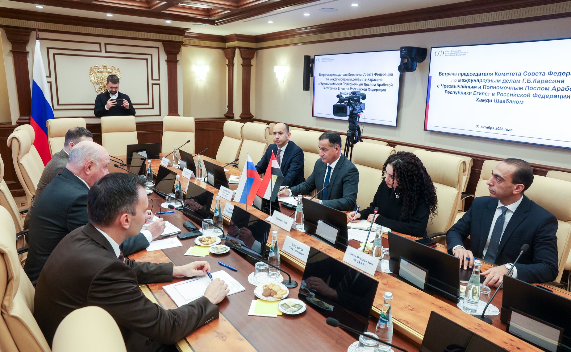 Встреча Григория Карасина с Чрезвычайным и Полномочным Послом Арабской Республики Египет в Российской Федерации