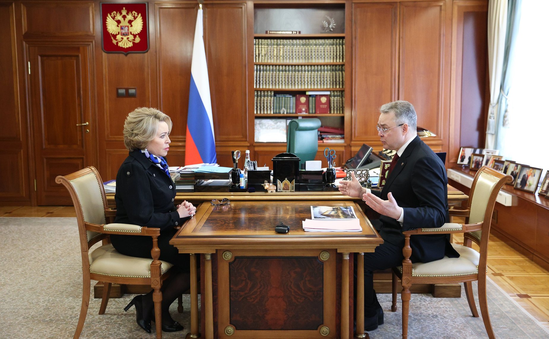 Встреча Председателя Совета Федерации Валентины Матвиенко с губернатором Ставропольского края Владимиром Владимировым