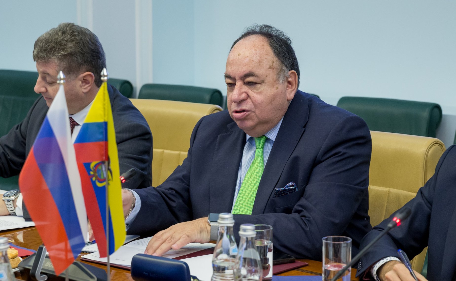 Встреча В. Смирнова и Е. Афанасьевой с Чрезвычайным и Полномочным Послом Республики Эквадор в РФ Х. П. Эспиносой